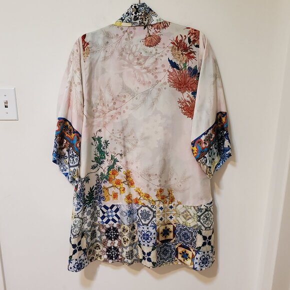 Johnny Was Reversible Cassie Silk Kimono NWT - Picture 4 of 6